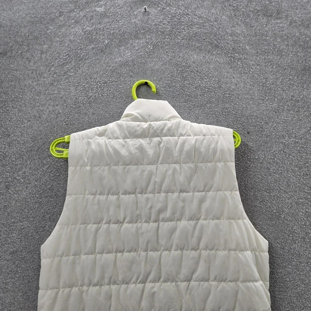 Michael‎ Kors Women Jacket M White Vest Puffer Zipper Sleeveless Logo